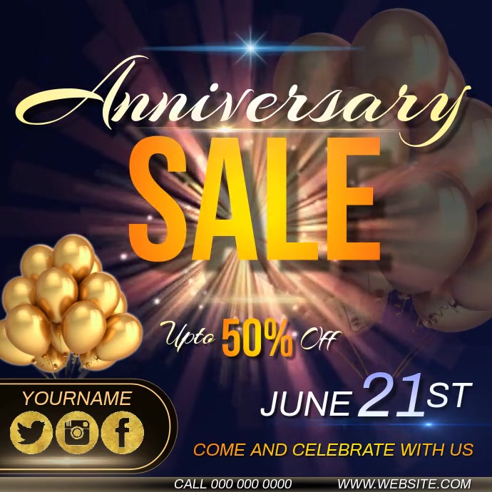 anniversary sale AD INSTAGRAM TEMPLATE | PosterMyWall