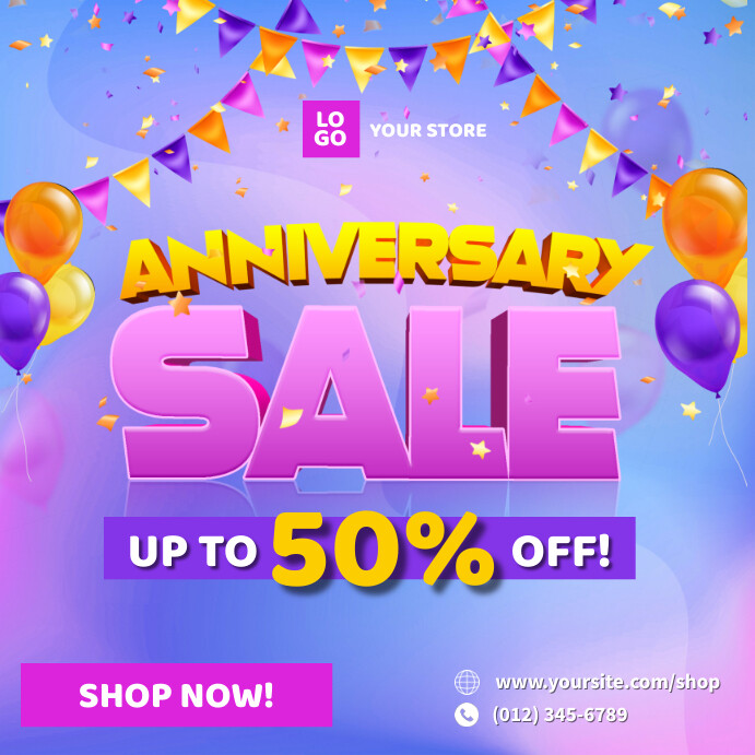 Anniversary Sale Ad Template Instagram-bericht