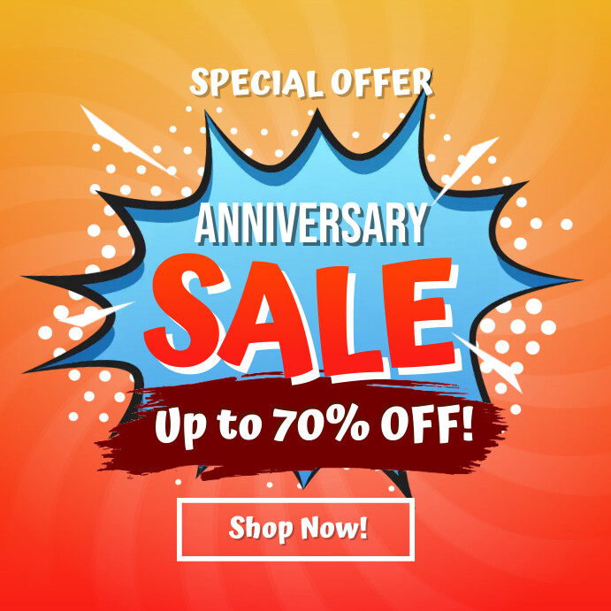 Anniversary Sale Instagram Post Template | PosterMyWall