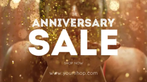 橙色 Anniversary Sale Promotion Digitalt display Template