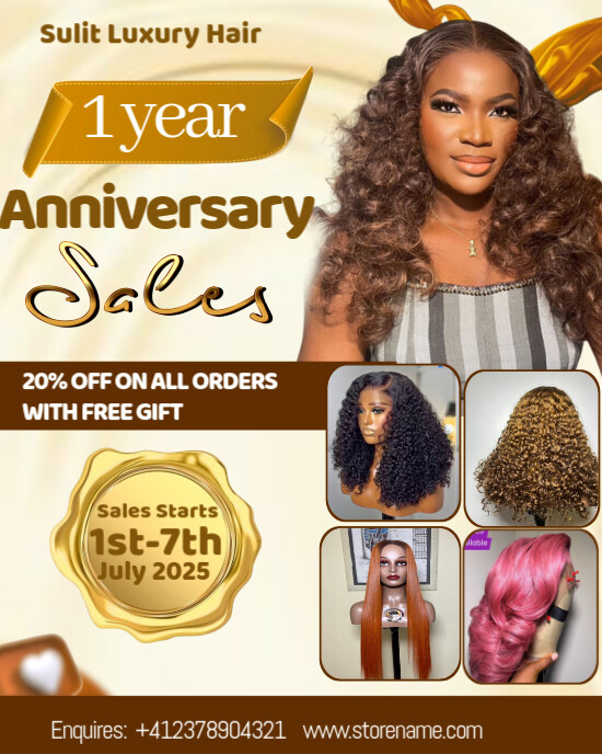 Anniversary sales design Instagram Portrait template