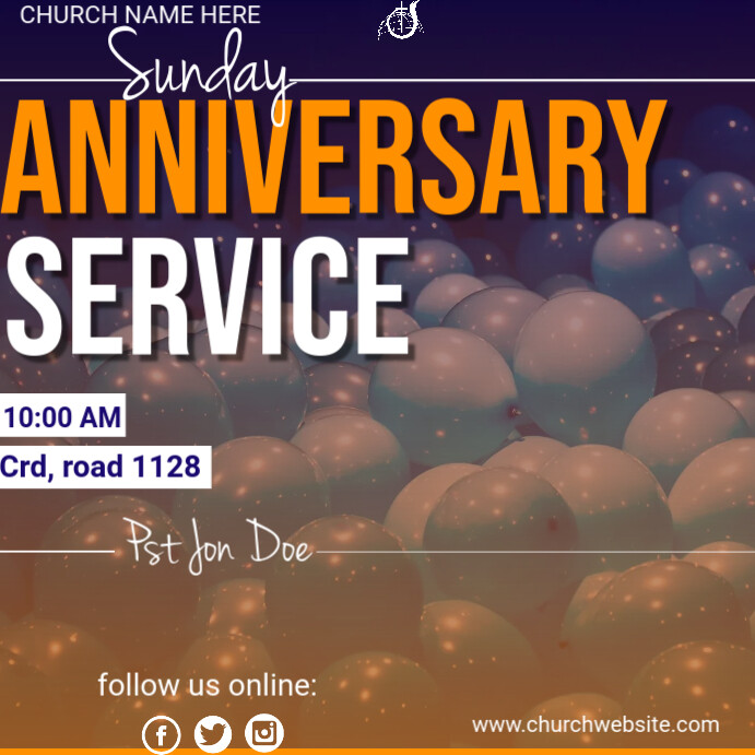 Service Anniversary Message Examples ANNIVERSARY SERVICE Template | PosterMyWall