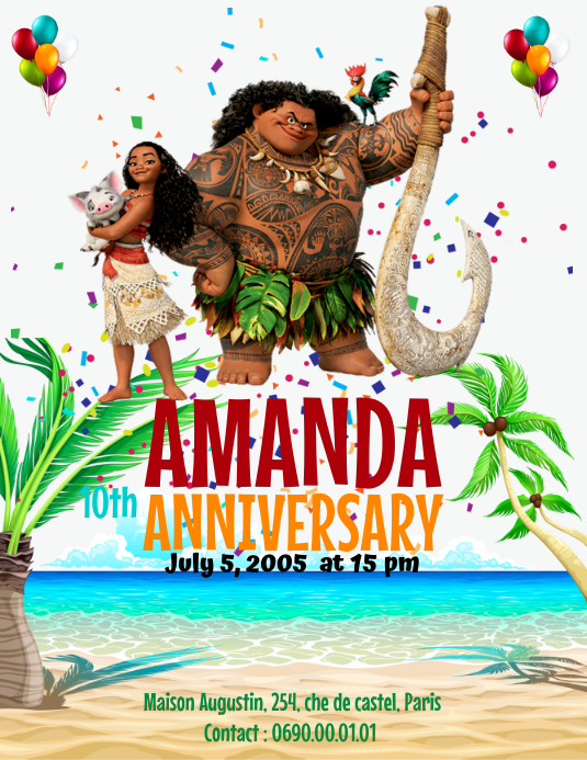 Modele Anniversaire Moana Beach Postermywall Modele Anniversaire Moana Beach Postermywall