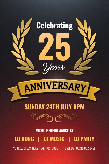 Anniversary Video, Anniversary party Poster Template | PosterMyWall