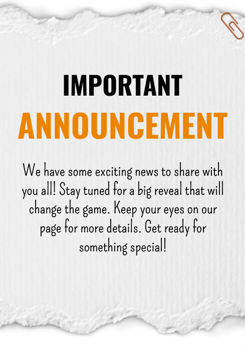 Plantilla de Announcement | PosterMyWall
