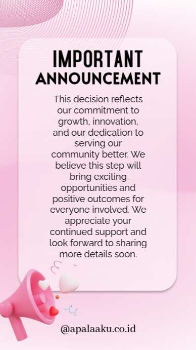 announcement Instagram 快拍 template
