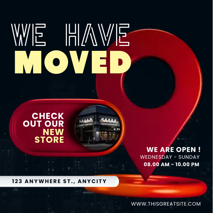 Sign Moved Store Plantilla de Announcement Store Has Moved | PosterMyWall