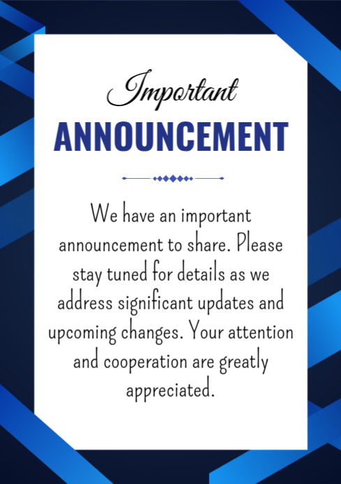 Announcement template | PosterMyWall