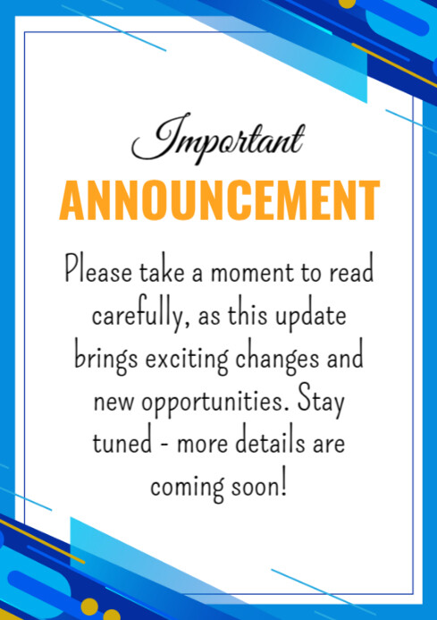 Announcement template | PosterMyWall