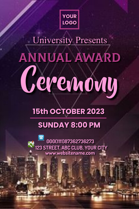 Purple Award Ceremony Posters Template | PosterMyWall