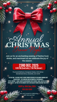 Annual Christmas Dinner Night Invitation Instagram Story template