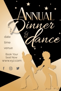 Annual Event Dinner & Dance Celebration Poster template