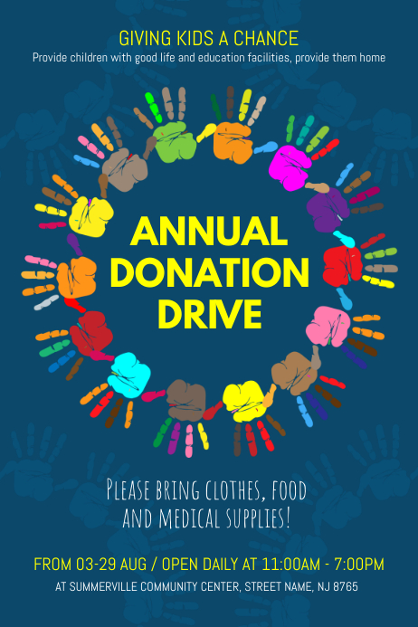 Annual Donation Drive Poster Template PosterMyWall Annual Donation Drive Poster Template PosterMyWall