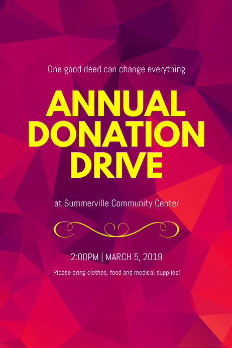 Annual Donation Drive Poster Template PosterMyWall Annual Donation Drive Poster Template PosterMyWall