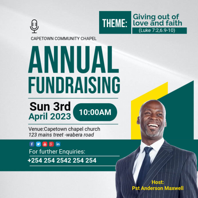 Annual fundraising church design template | PosterMyWall