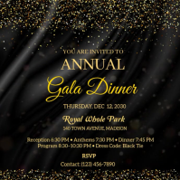 Negro Gala Dinner Invitation Square Template