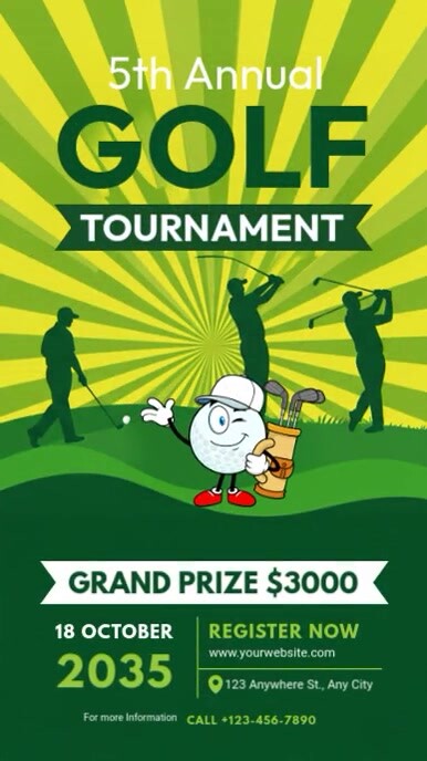 Annual Golf Tournament Цифровой дисплей (9 : 16) template