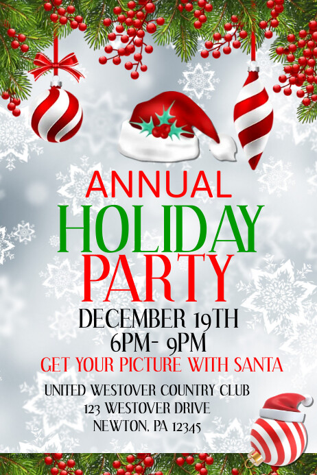 Annual Holiday Party Template | PosterMyWall