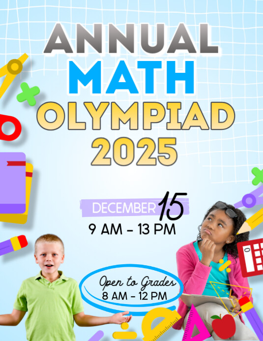 Annual Math Olympiad Flyer (US Letter) template