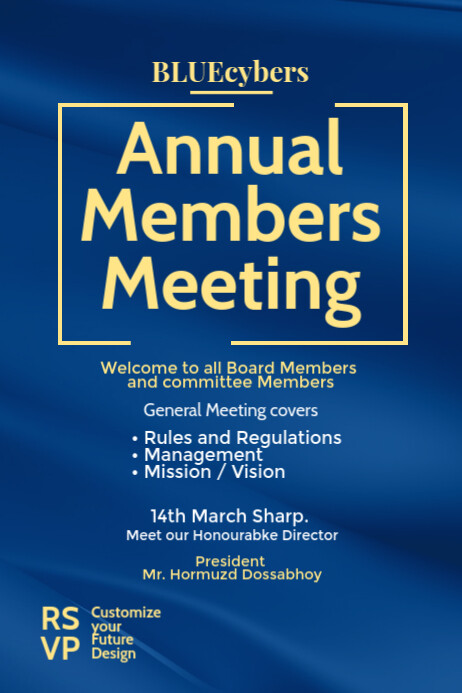 Annual Member Meeting Poster Template | PosterMyWall