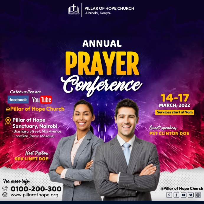 Annual prayer conference Template PosterMyWall
