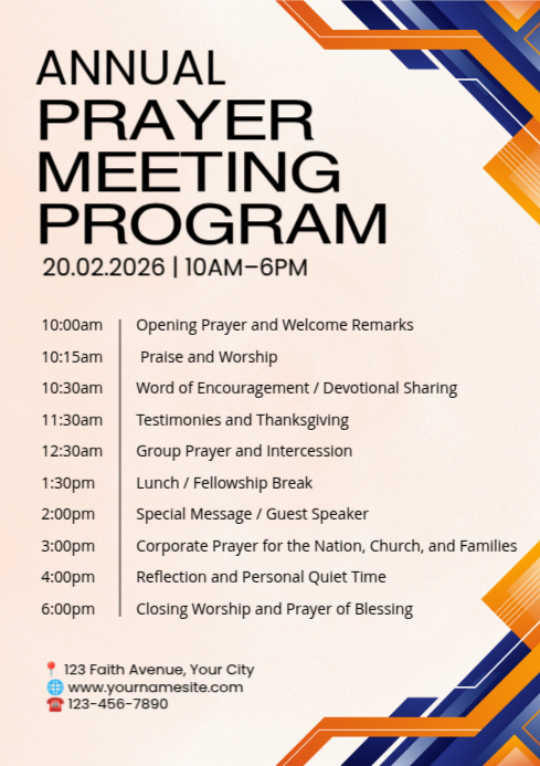 White Prayer Meeting A4 Template | PosterMyWall