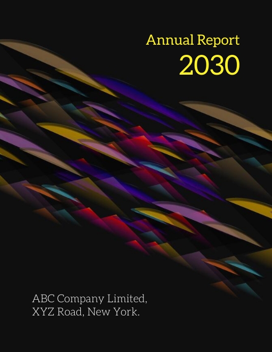 Annual Report (Colorful Clouds and Pyramids) Volantino (US Letter) template