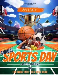 Annual School Sports Day Flyer (us Letter) Iflaya (Incwadi ye-US) template