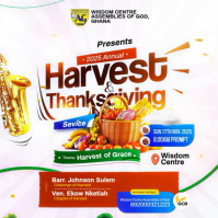 Branco Harvest and Thanksgiving Service Instagram-opslag Template