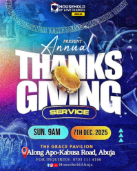 Blå Thanksgiving Service Instagram Portrait Template