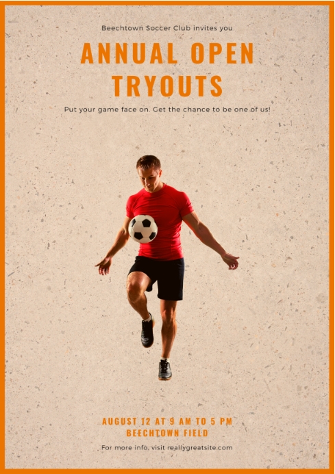 Tryouts Design Copy of ANNUAL TRYOUT | PosterMyWall