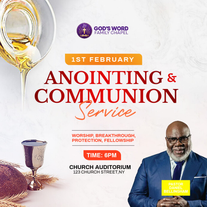 anointing and communion service Сообщение Instagram template
