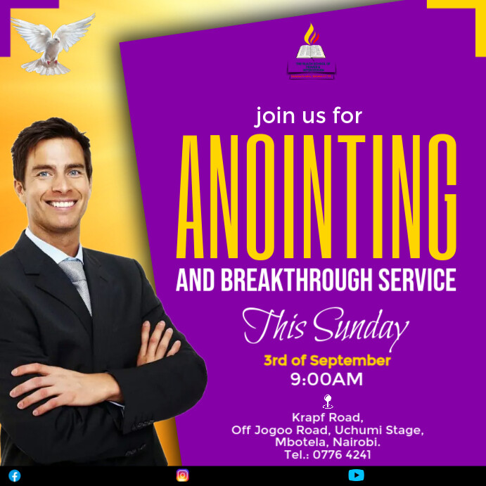Copy of anointing breakthrough service | PosterMyWall