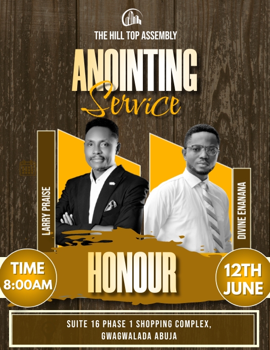 anointing Flyer (format US Letter) template