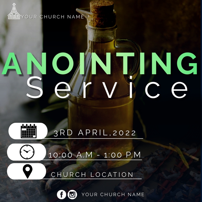 Anointing Service Instagram Post template