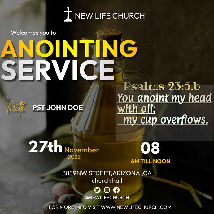 Anointing Text Design anointing service Template | PosterMyWall