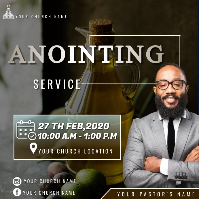 Anointing Text Design Anointing service Template | PosterMyWall