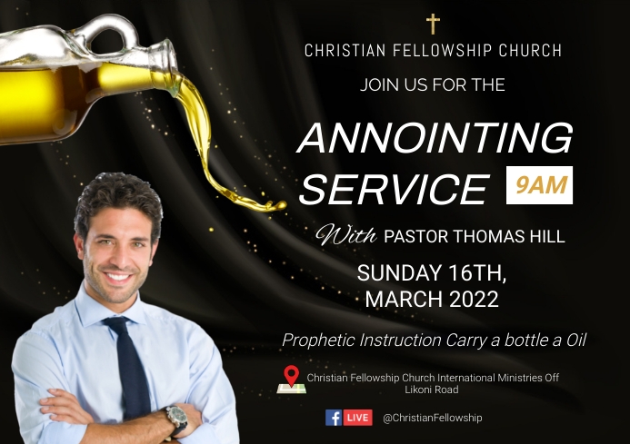 Anointing Text Design anointing service Template | PosterMyWall