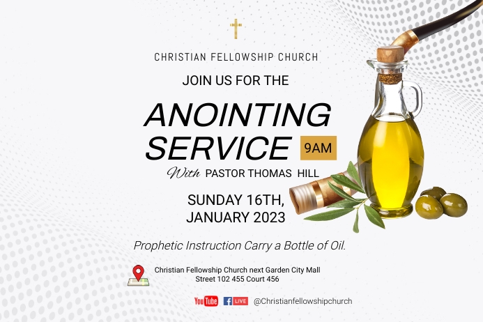 Anointing Text Design anointing service Template | PosterMyWall