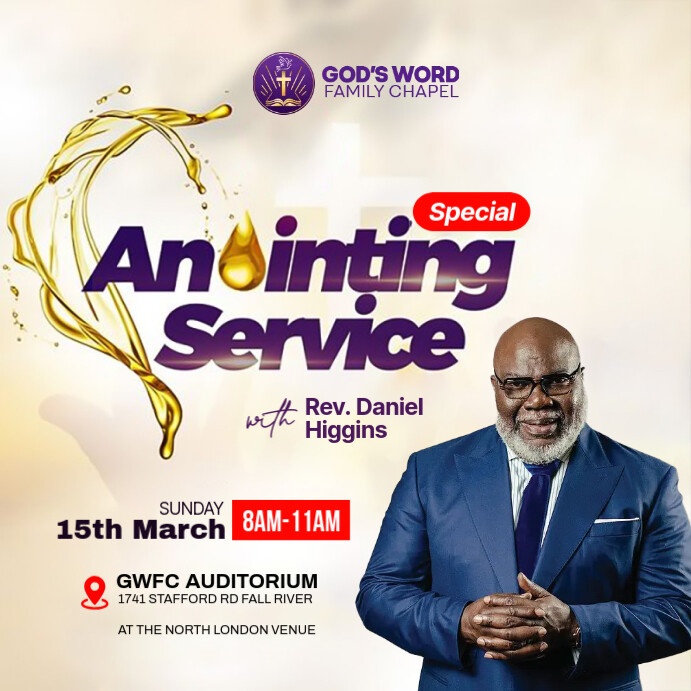 Anointing Text Design anointing service Template | PosterMyWall