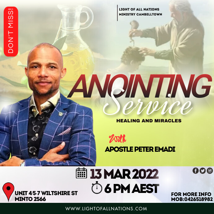Anointing Text Design Anointing Service Template | PosterMyWall