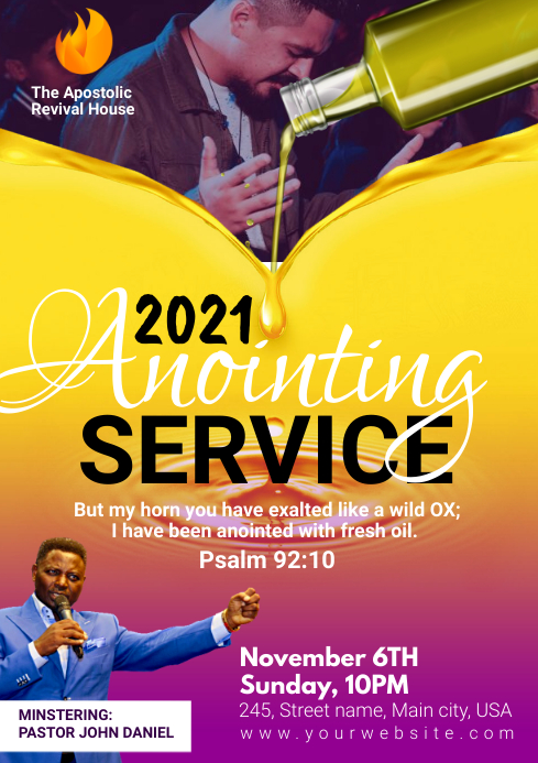 Anointing Text Design anointing service Template | PosterMyWall