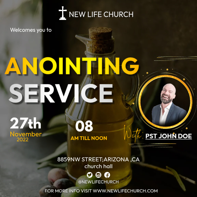 Anointing Text Design anointing service Template | PosterMyWall