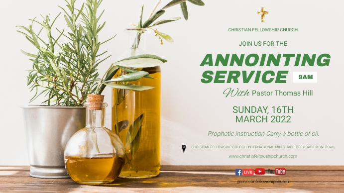 Anointing Text Design Anointing service Template | PosterMyWall