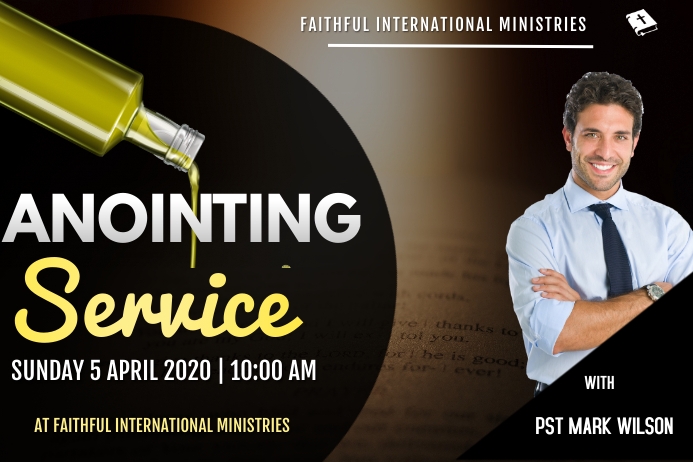 Anointing Text Design Anointing Service Template | PosterMyWall