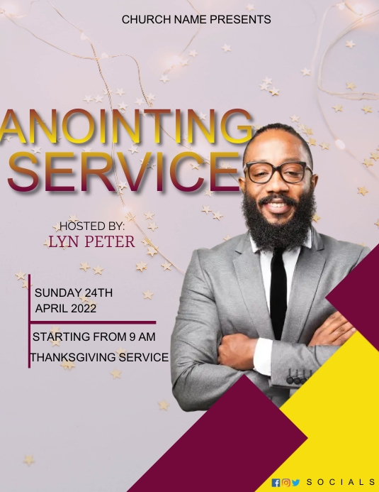 Anointing Text Design Anointing service flyer Template | PosterMyWall