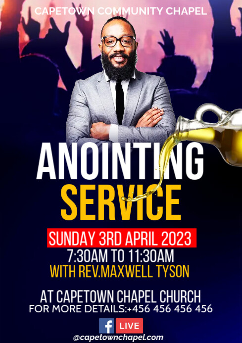 Anointing Text Design anointing service flyer Template | PosterMyWall