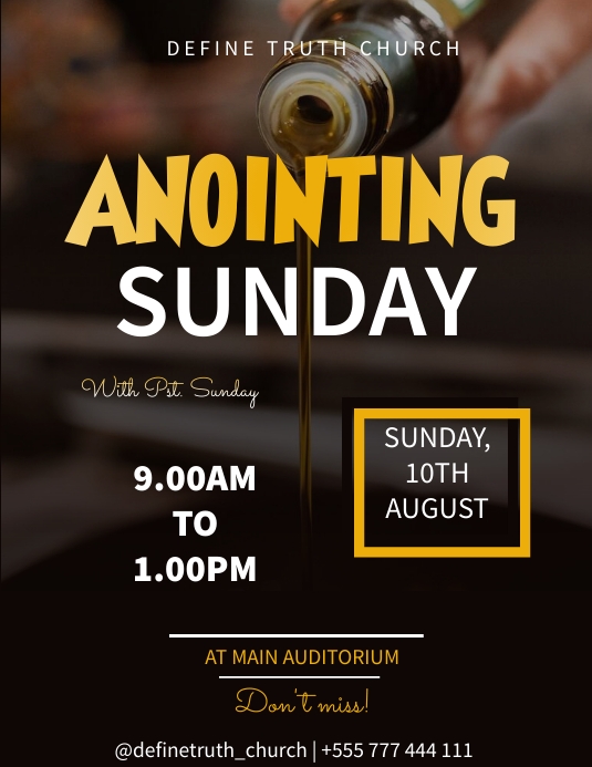 Anointing Text Design Plantilla de Anointing Sunday | PosterMyWall