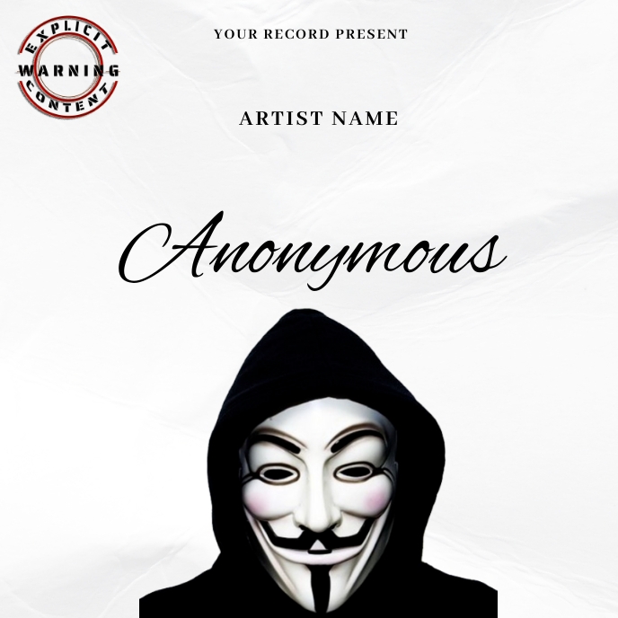Copy of Anonymous Music Mixtape/Album Cover A | PosterMyWall