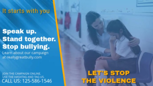 Blå Anti-Bullying Campaign Facebook Cover Video Template